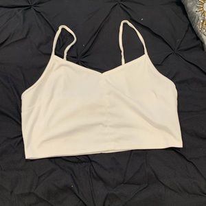 White velvet crop top